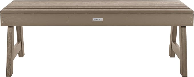 Highwood Weatherly Picnic Garden Bench, 4 Feet, Woodland Brown