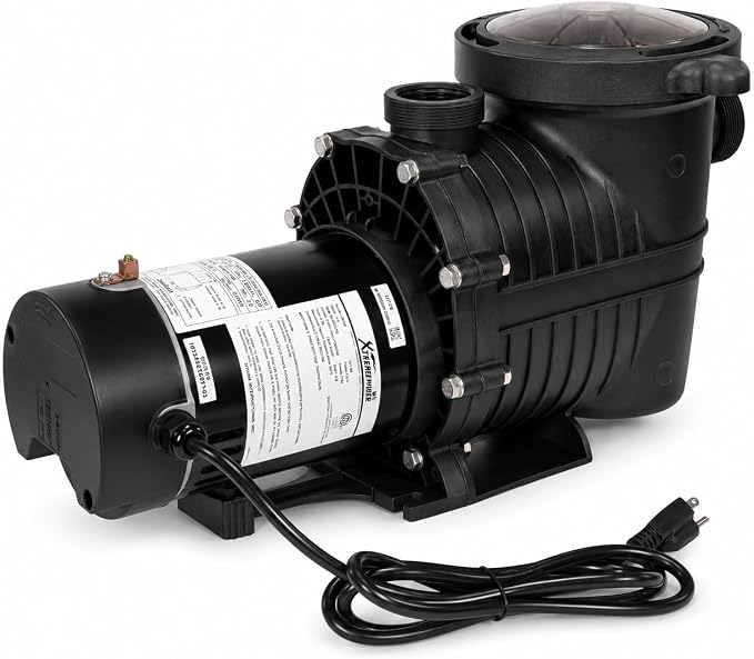 XtremepowerUS Dual Speed In-Ground Swimming Pool Pump Spa High Flow 1.5" NPT With Slip-On Fitting Included, Filter Basket, 230V (4359 GPH)