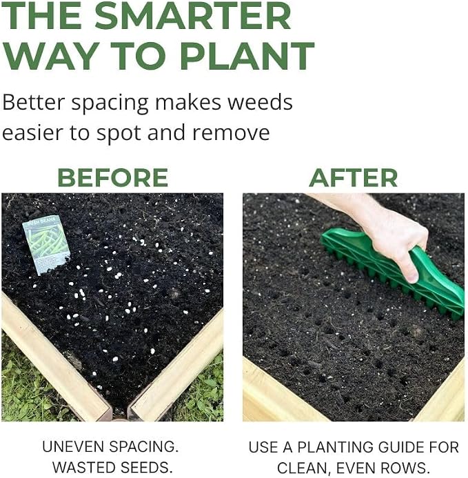 The Row Seeder – Handheld Garden Tool for Precise Seed & Seedling Spacing in Rows & Seed Trays – for Vegetables, Flowers & Herbs. Durable & Ergonomic