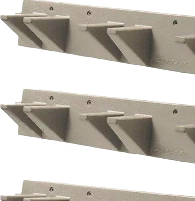 Suncast 4 Pack Wall Stud Mounted Garden Tool Hanger Organizer for Garage or Storage Space, 24 x 4.25 x 6 Inches, Holds Up to 6 Long Handled Tools