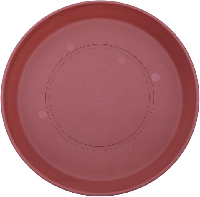 The HC Companies Round Prima Flower Pot Saucers - Plastic Plant Saucer for Outdoors & Indoors - Traditional Plant Pot Trays for Water Drainage -Durable Plant Tray (8.5-inch Marsala, Pack of 1)