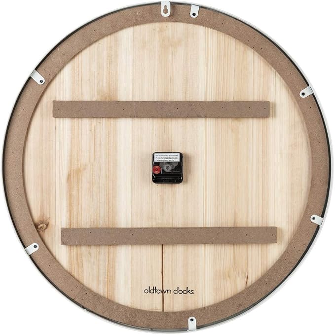 24" Coastal Wall Clock - Metal & Solid Wood Noiseless Weathered Beach Blue Wall Clock (Coastal Blue, 24-inch)