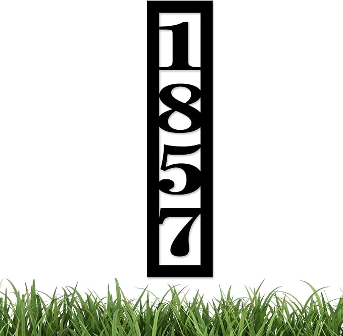 Vertical Address Sign, Custom Address Marker, Metal House Number Sign