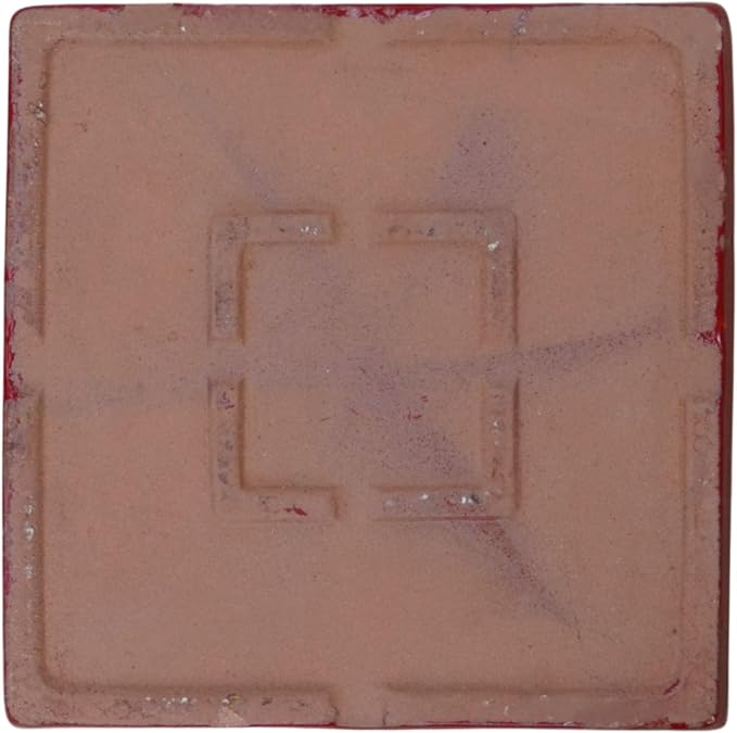 11.5 Inch Plant Saucer (Ceramic) - Square Red Flower Pot Tray - Handcrafted, Durable Planter Base