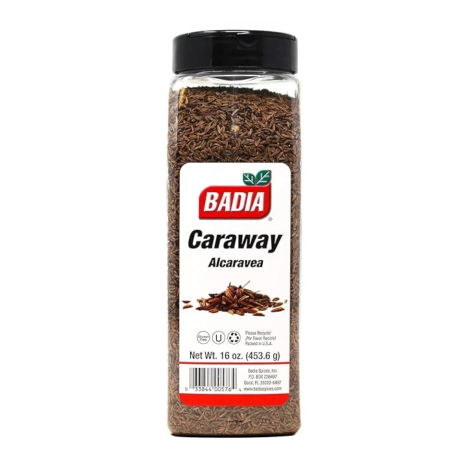 Badia Caraway Seeds, 16 oz - Whole Seed for Cooking, Mild Anise Flavor For Bread, Soups, Stews
