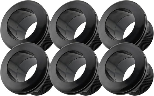 2 Inch Bulkhead Fitting 6 Pack, Heavy Duty Slip x Slip Tank Adapter, Durable Water Tank Connector for Aquariums, Rain Barrels, Hydroponics, Reservoirs, Ponds & Irrigation Systems