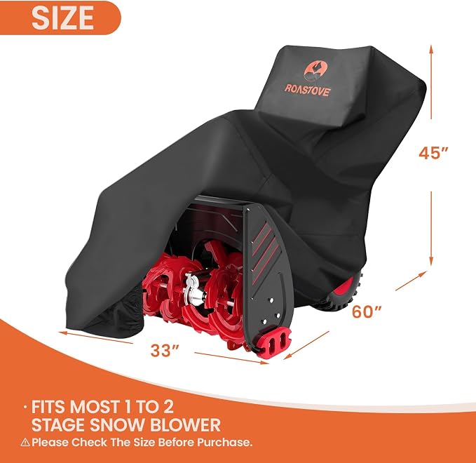 Snow Blower Cover - 600D Oxford Waterproof,Heavy Duty Snow Thrower Cove Fit for EGO, Honda, Ariens, Ryobi, Troy Bilt, Snow Joe, Toro, and PowerSmart