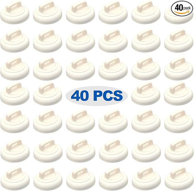 Magnetic Cable Zip Tie Mounts Clips Multipurpose Zip Ties Mount Base Holder Wire Cable Holder Mount Wire Clips Management for Home Office Marine Electrical Wiring (White, 40 Piece)