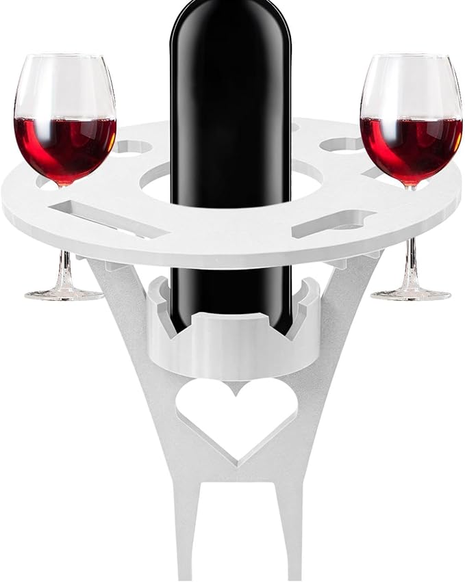 Foldable Wine Table Outdoor, Portable Mini Wooden Picnic Table Wine Glass Holder for Beach BBQ Camping Yard Lawn Party