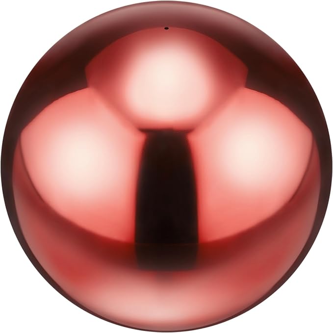 M METERXITY 1-Pack Garden Gazing Globes Ball 12 Inch 201 Stainless Steel Hollow Mirror Reflective Floating Ball for Garden/Pond/Home/Yard Outdoor Decoration [Ruby Red]