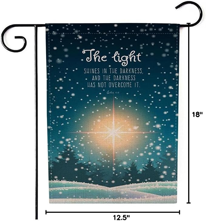 EMMTEEY Snow Garden Flag Winter Landscape Forest Snowfall Burlap Garden Flags 12.5X18 Small Garden Flag Double Sided Winter Yard Flag Holiday Garden Flags for Outside for Winter Christmas Decoration