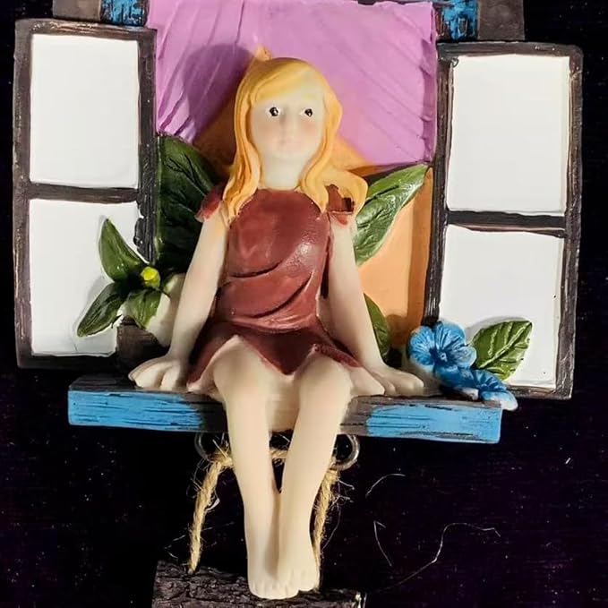 Fairy Angel Statue Garden Tree Decoration Resin Angel Figurine Wall Hanging Decor Outdoor Garden Decor for Lawn Yard Patio Windowsill Garden Gifts | Fairy Garden Accessories Angle Tree Hugger Wall Tree Sculpture Elf Figurine Gift for Women Birthday Tha...