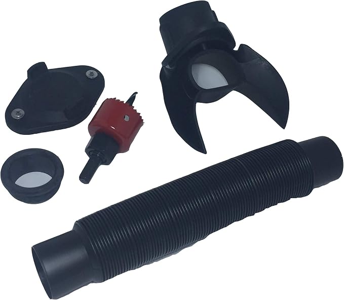 EarthMinded DIY Rain Barrel Diverter Parts for 3-4" Round Downspouts | Diverter, Winter Cover Plate, Hose, Hose Seal Drill Bits,