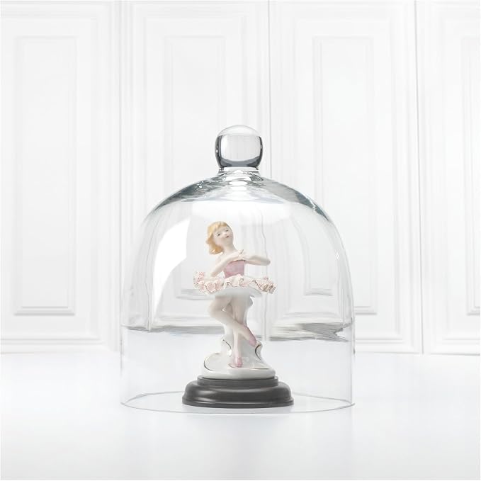 Plymor 7.875 inch x 9.5 inch Bell Jar Glass Display Dome Cloche (Interior Size 7.5" x 7.5")