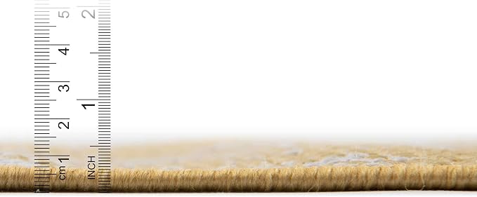 Unique Loom Outdoor Bohemian Collection Area Rug - Anthro (6' 1" Round, Yellow/ Ivory)