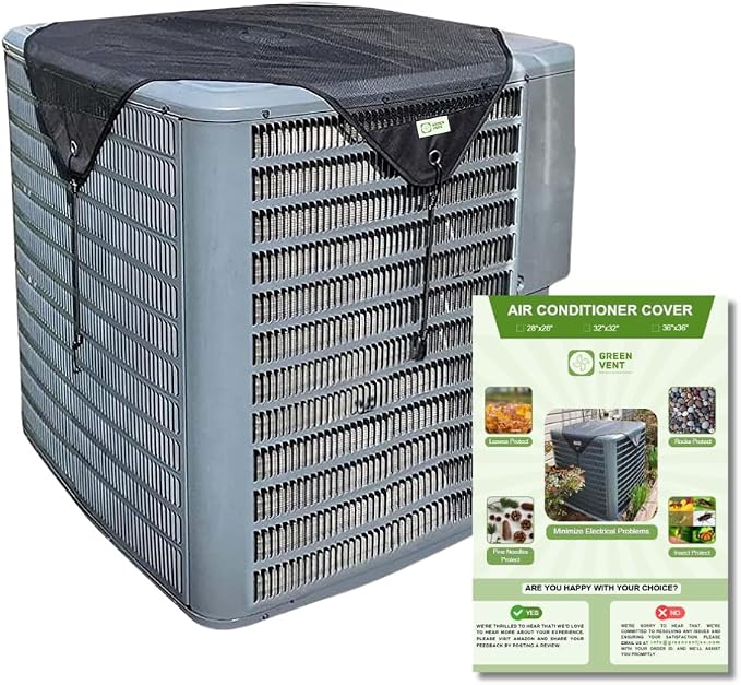 AC Cover for Outside Units – Heavy Duty Mesh Top Shield, AC Shade & Debris Screen, Fits 36×36, Bungee Cord Secure