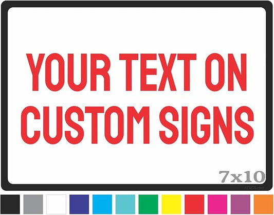 Custom Metal Sign for Outdoor and Indoor made from weatherproof non rusting aluminum. Full Color, UV Ink lasts years. Customized No Trespassing Signs, Personalized Delivery Signs for home or office. 7" x 10" - by ATX CUSTOM SIGNS