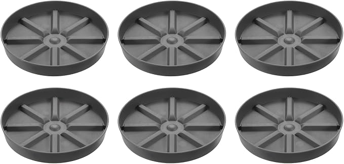 PATIKIL Plant Pot Saucers 10.5 Inch, 6 Pack Plastic Round Plant Pot Thicker Flower Drip Tray for Indoor Outdoor, Gray