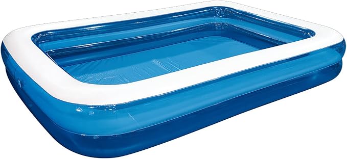 Inflatable Swimming Pool Outdoor Lawn Ground Rectangular Swimming Pool for Kids or Adults (Max 103x69x20±3 Inch)