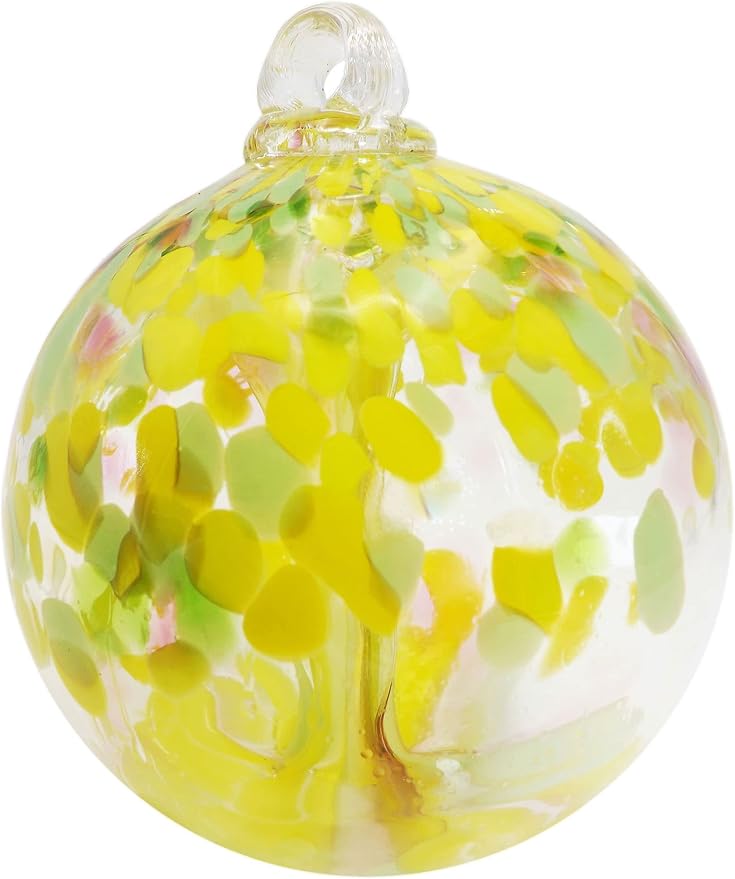 Dale Tiffany Hand Blown Glass, 4" Diameter Blossom, Tree of Life Collection, Witch Globe Hanging Garden Indoor/Outdoor Decorative Ornament Gazing Ball
