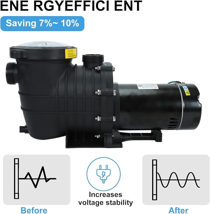 1.0 HP In/Above Ground Swimming Pool Pump, 110V 5220GPH Single Speed Pool Water Pumps lnground Above Ground with Filter Basket