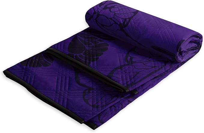 Outdoor Picnic Blanket Portable Ultrasonic Waterproof Picnic Cartoon Black Butterfly Printed Camping Beach Mat for Sand and Wet Grass Hiking (Black Butterfly S