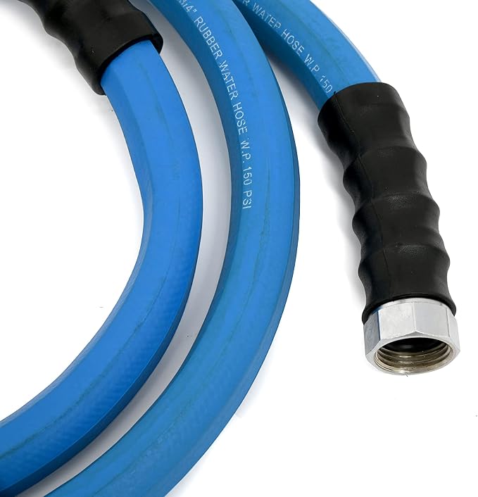 AG-LITE BSAL5806 5/8" x 06' Hot/Cold Water Rubber Garden Hose, 100% Rubber, Ultra-Light, Super Strong, 500 PSI, 50F to 190F Degrees, High Strength Polyester Braided