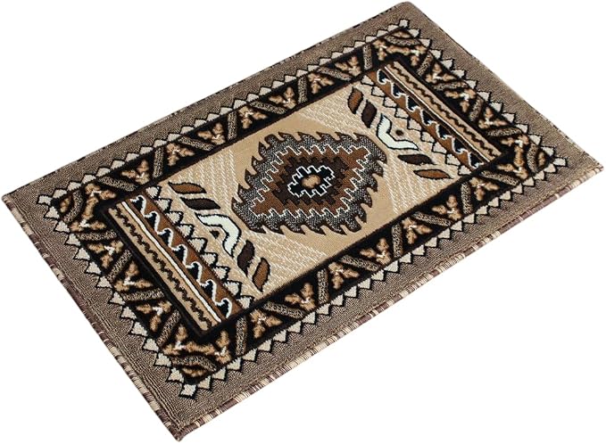 YHSF South West Native American Area Tribal Rug - Berber, 2' x 3'4" | Easy-Clean, Soft & Durable Tribal Rug for Living Room, Bedroom, Kitchen & More - Stain-Proof Runner for Home Decor