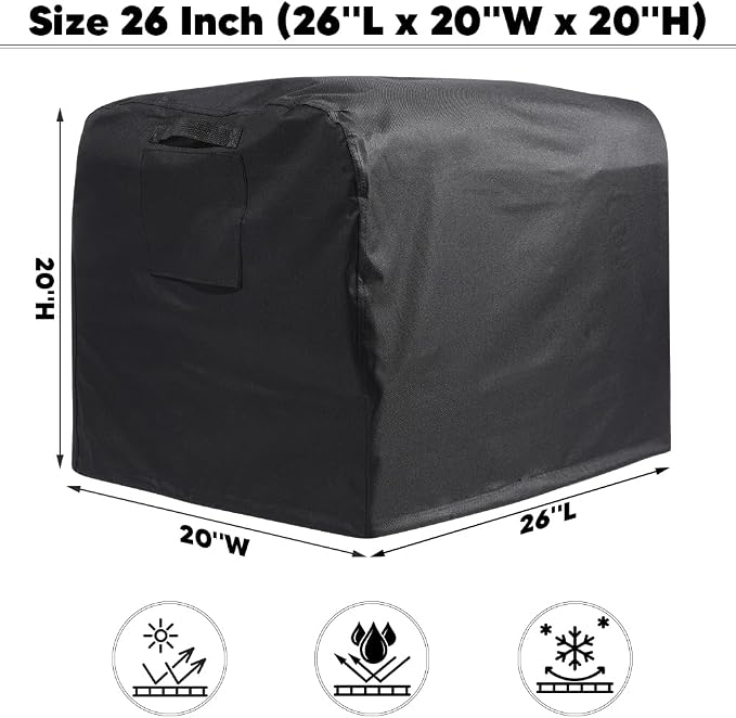 Outdoor Generator Cover 600D Oxford Fabric Waterproof UV Resistant Protection for Generators with Air Vent & Handles, Generator Covers for Outside，Suitable for Most Generators 3000-5000 Watt