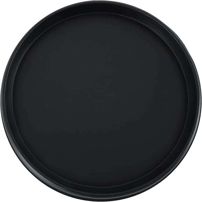 The HC Companies 18.5 Inch Terrazzo Round Plant Saucer, Lightweight UV-Resistant Plastic Outdoor & Indoor Flower Pot Tray, 1-Pack Plant Pot Trays for Garden & Home Decor, Black Onyx