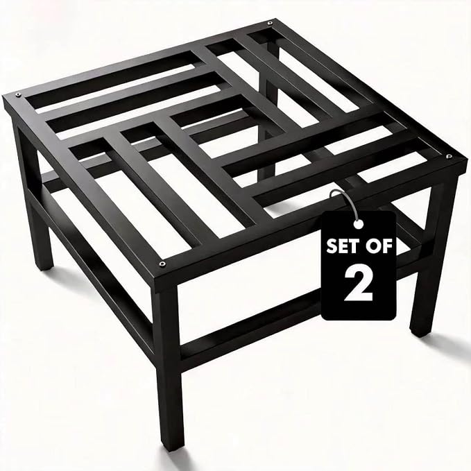 Plant Stand Indoor Outdoor, 2-Pack 18 Inch Heavy Duty Plant Stands Riser Metal Pedestal Stand for Large Flower Pot, Wrought Iron Flower Stand Display Planter Shelf for Living Room, Patio