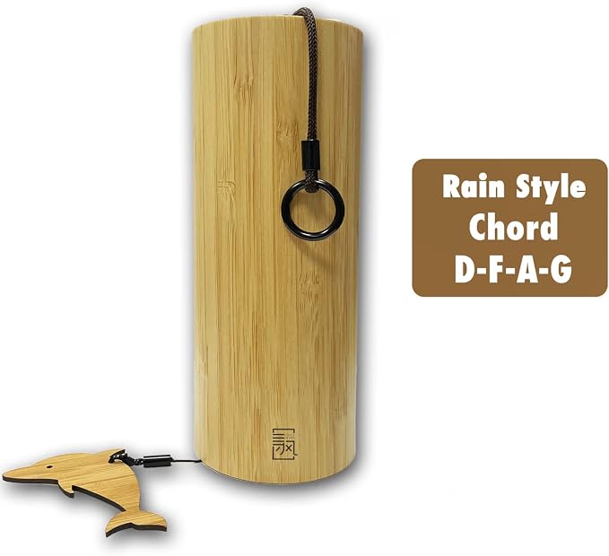 LingTing Bamboo Wind Chimes for Sound Healing, Meditation, Relaxing Emotions,Chord Wind Chimes Hand-Cranked Wind Chimes Unique Decor Gardening Gift for Outdoor Decoration(Dm-Rain), Yellow