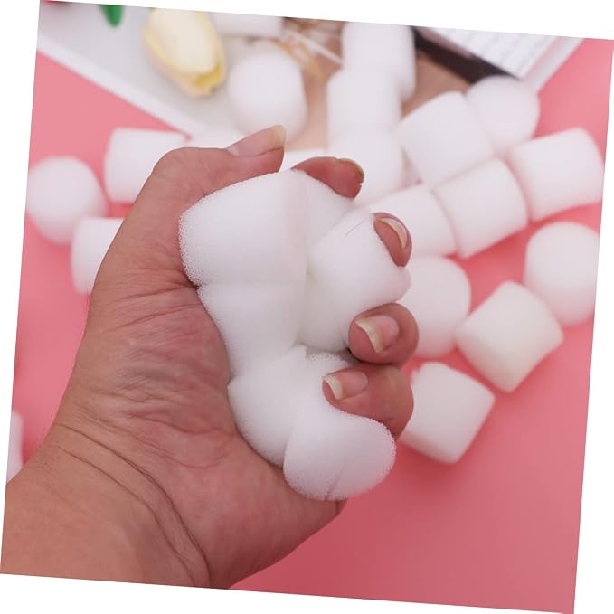 ORFOFE 200PCS Germination Gardening Tools Aquaponics Growing Sponge Plants Growing Accessories hydroponic Starter Cubes Planted Sponge Planting Sponge Foam White Tray Cylindrical