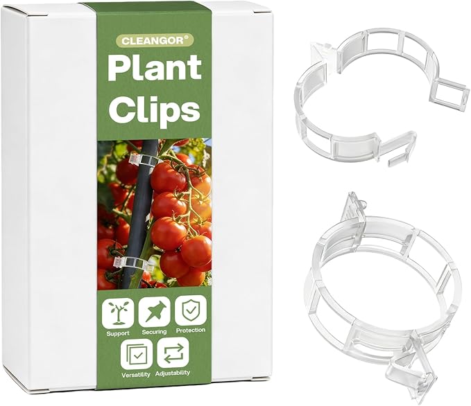 CLEANGOR 1000Pcs Plant Clips, Plant Support Clips Plastic Trellis Clips | Garden Plant Clips for Tomatoes, Cucumbers, Vines, Reusable Garden Clips Tomato Clips, Gardening Supplies to Grow Upright