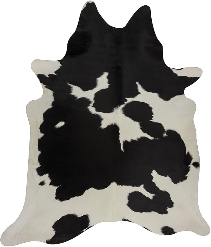 rodeo Genuine Cowhide Rug - Real Cow Hide Rug Large for Living Room & Bedroom - Western Rugs for a Natural Western Home Decor Ambiance - Rustic Cow Print Carpet Decor - 5x7 ft, Black and White
