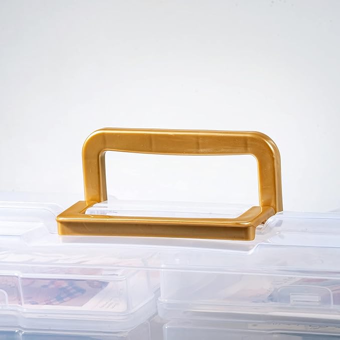 novelinks Photo Storage Box and 16 Inner 4" x 6" Photo Storage Containers | 1Pack Clear, Photo Albums 4x6 Pictures, Photo Organizers and Storage, Card Game Storage, Task Boxes for Special Education