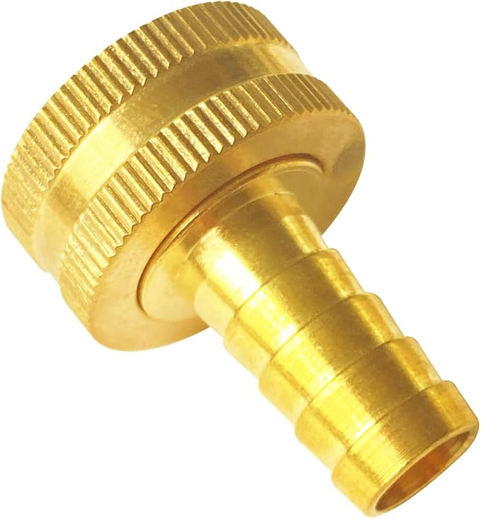 4PCS Solid Brass 3/8" Barb x 3/4"GHT Female Garden Hose End Connector Splicer Mender Repair Fitting Include 6 Stainless Steel Clamps