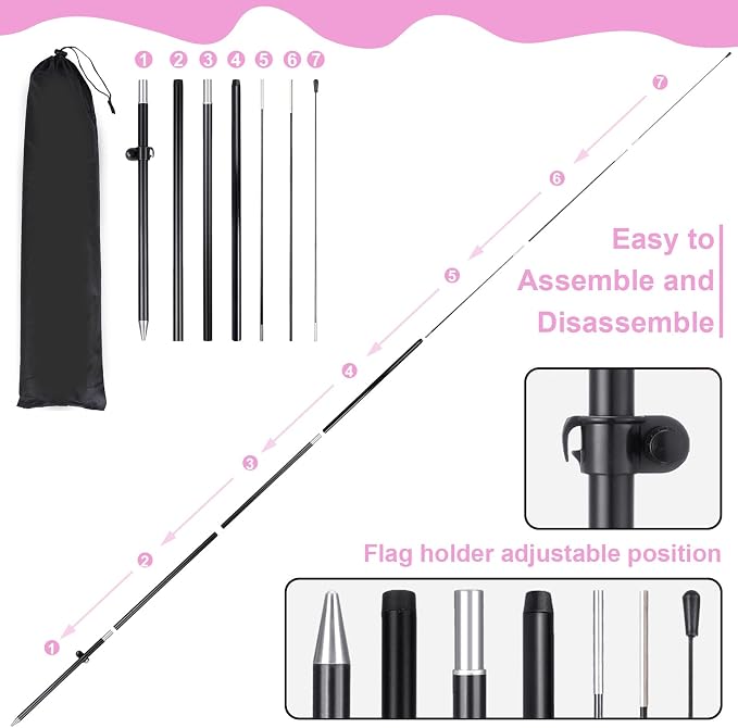 Buryeah 2 Sets Snow Cones Open Feather Flag for Business Advertising 8 ft Feather Flag Sign with Flagpole Ground Stake Portable Bag Snow Cones Banner with Rope for Outside Garden Park Party (Pink)