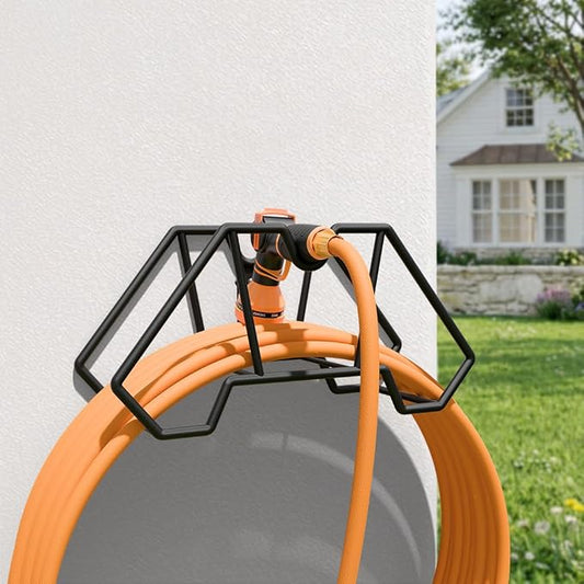Giraffe Tools Garden Hose Holder Wall Mount-Metal Water Hose Hanger for Outside,Holds 150FT Hoses,Durable Hook for Garden