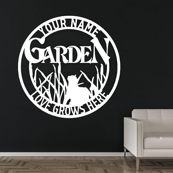 Yard Balcony Cottage Living Room Park Ornament Wall Decoration,Personalized Custom Metal Sculpture Sign Bird for Wedding,Memorial Day Monogram Signs for Garden