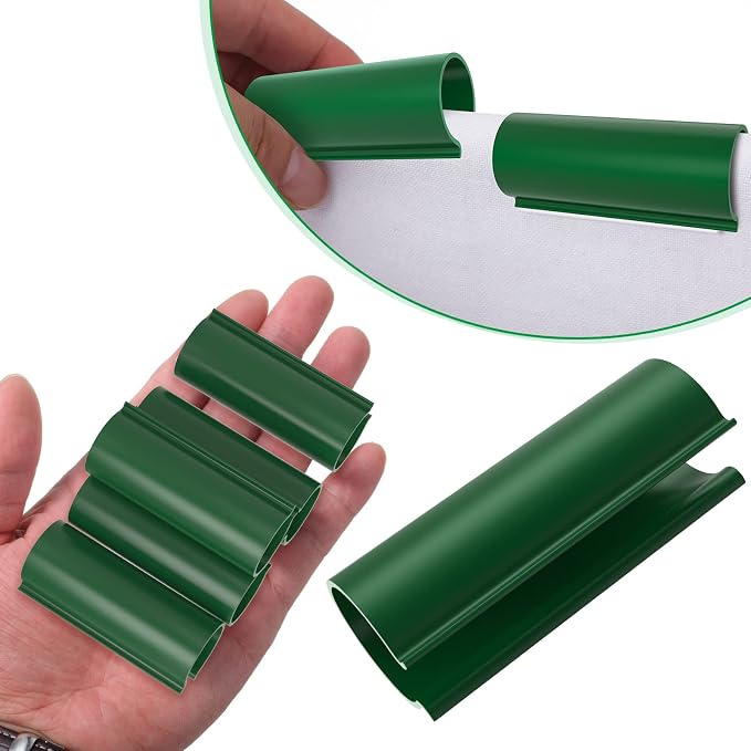 Jetec 64 Pieces PVC Pipe Clips Pool Cover Clamps for Above Ground Pools for Greenhouses, Row Covers, Shelters, Bird Protection, 2.4 Inches Long(1/2 Inch,Green)