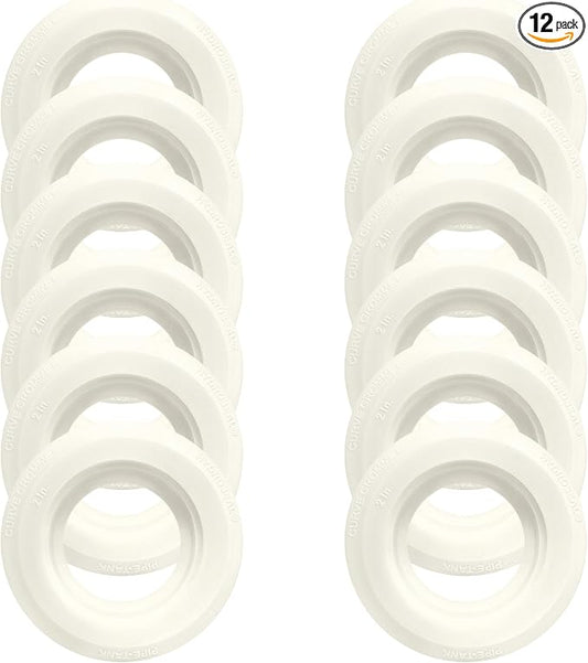 2" HYDROSEAL (12 pack), Flexible Tank Adapter, Pipe-Tank Connector, Curve grommet, Made of TPV: Heat, UV &Chemical resistance, Food grade, No color added, Resilience property, Longer service life.