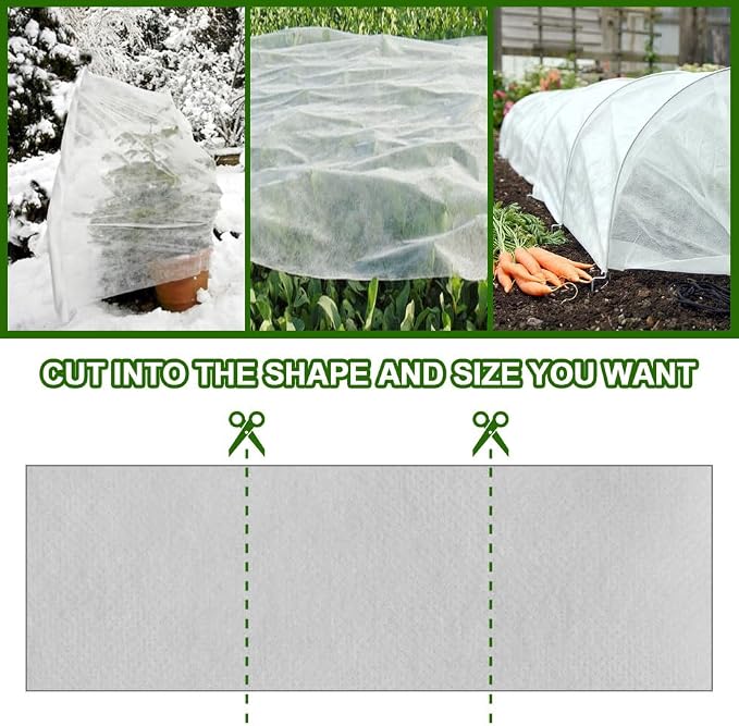 Plant Covers Freeze Protection 10 x 30 FT 1.2oz/yd² Frost Cloth Blankets for Outdoor Plants in Winter, Floating Row Cover for Vegetable Garden