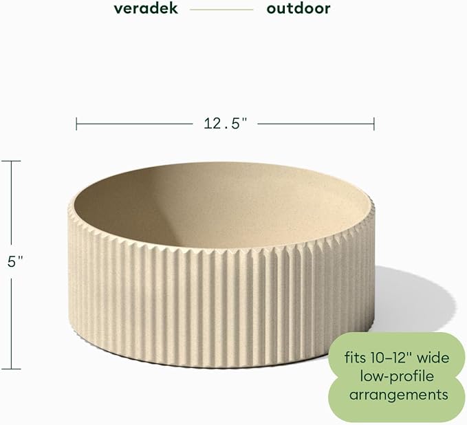 Veradek Mod Series 5" Bowl Planter for Indoor or Outdoor Tabletop/Balcony | Durable Plastic-Stone Composite Material | Modern Décor for Flowers, Succulents, Small Plants