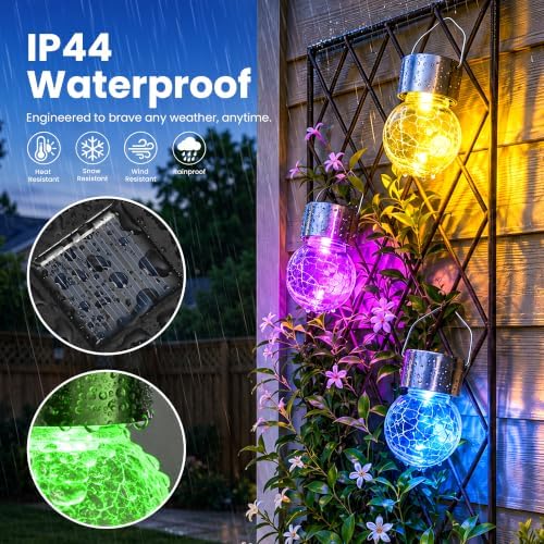 SOLPEX Solar Hanging Lanterns Solar Christmas Lights Outdoor Ornaments 16Pc - Image 4