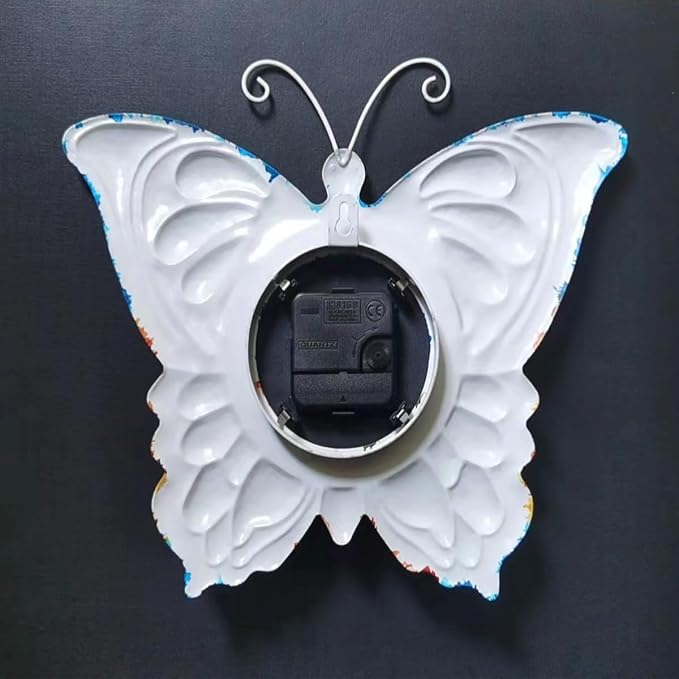 TXYS Wall Clock for Home Butterfly Decor Art Decorations ，Butterfly Outdoor Clock for Wall Sculptures Great for Office,Bedroom