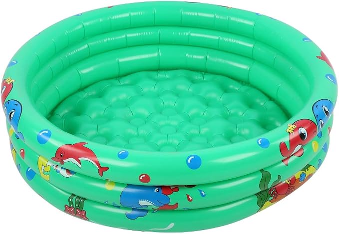 Sturdy Round Inflatable Baby Toddlers Swimming Pool with Good Materials Portable Inflatable Children Little Green Pool for Kids(Green 90cm) Children's Swimming Series
