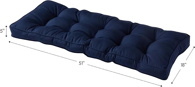 Outdoor 51 x 18-inch Sunbrella Bench Cushion, Canvas Navy