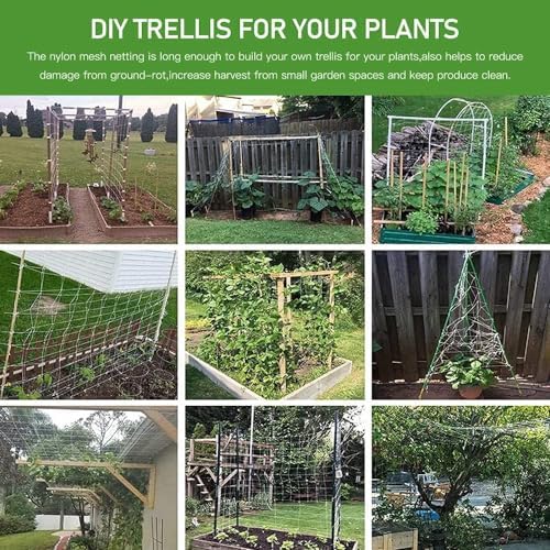 Trellis Netting, CANAGROW Heavy-Duty Garden Plant Trellis Netting for Climbing Plants, Outdoor Indoor Grow Net for Beans Tomatoes Peas Pumpkin Flowers,   , Pack of 4 - Image 7
