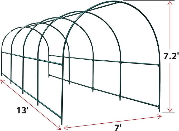 YardGrow Greenhouse Frames for Larger Hot Garden House Support Arch Frame Climbing Plants/Flowers/Vegetables Outdoor (13x7x7.2 FT)